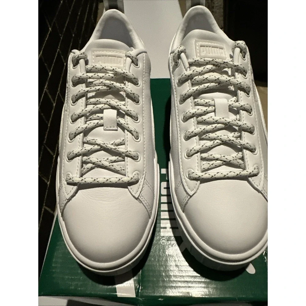 Puma Womens Mayze Reflective‎ Sneakers White On White 383729 01 Size 6.5